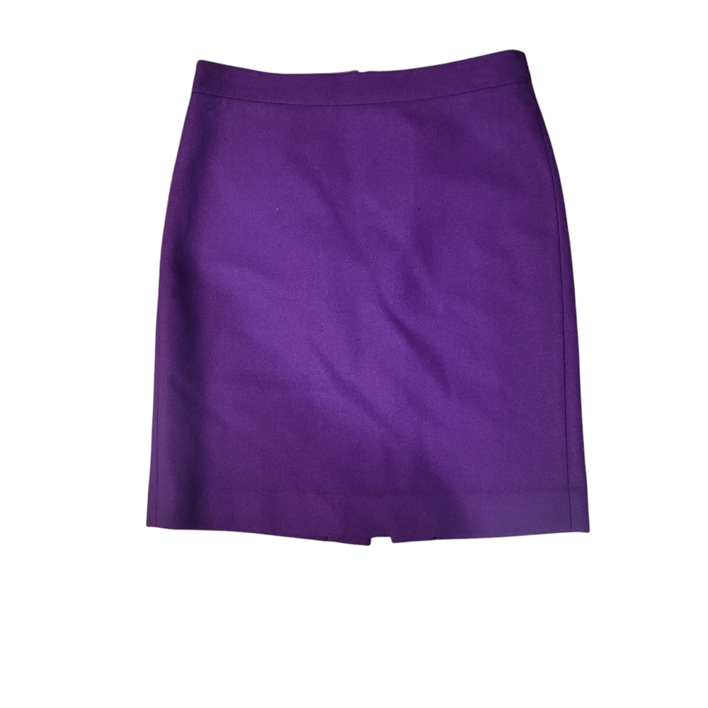 The J Crew Pencil Skirt In Purple Wool Size 6